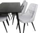 Imagine Masa de dining Dipp - 180*90cm - Furnir negru / picioare complet negre + Scaune de dining Velvet Deluxe