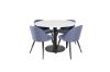 Imagine Vă rugăm să traduceți complet Estelle Round Dining Table ø106 H75 - Alb / Negru + Scaun de masă din catifea - Negru