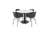 Imagine Masa rotundă de dining Estelle ø106 H75 - Alb / Negru + Scaune de dining din plastic Comfort