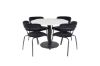 Imagine Estelle Dining Table round 106cm White marble / Black Legs - Arrow armchair - Black Legs - Black Velvet 4