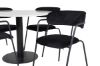 Imagine Estelle Dining Table round 106cm White marble / Black Legs - Arrow armchair - Black Legs - Black Velvet 4