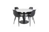 Imagine Masa rotundă de dining Estelle ø106 H75 - Alb / Negru+ Scaun de dining din plastic Polar