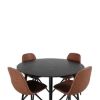 Imagine Masa de dining Dipp - 115cm - Furnir negru / Picioare complet negre + Scaun de dining Polar w