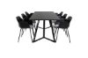 Imagine Masă de dining Marina - blat negru / picioare negre - scaun de dining din plastic Comfort - picioare negre - plastic negru 6