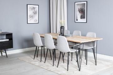 Imagine Bali Dining Table 200*90*H75 - Nature / Black+Polar Diamond Dining Chair - Blac