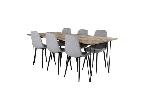 Imagine Bali Dining Table 200*90*H75 - Nature / Black+Polar Diamond Dining Chair - Blac