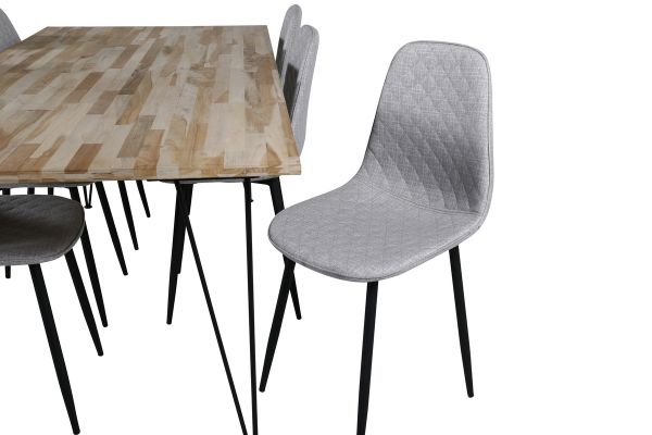 Imagine Bali Dining Table 200*90*H75 - Nature / Black+Polar Diamond Dining Chair - Blac