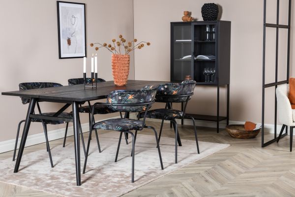 Imagine Vă rugăm să traduceți complet Sleek Extentiontable Black Brushed - 195*95+Arrow armchair - Black Legs - Black