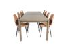 Imagine Tabel extensibil Slider - Stejar fumuriu 170+40+40cm - Scaun de dining Polar - Maro / Negru 8