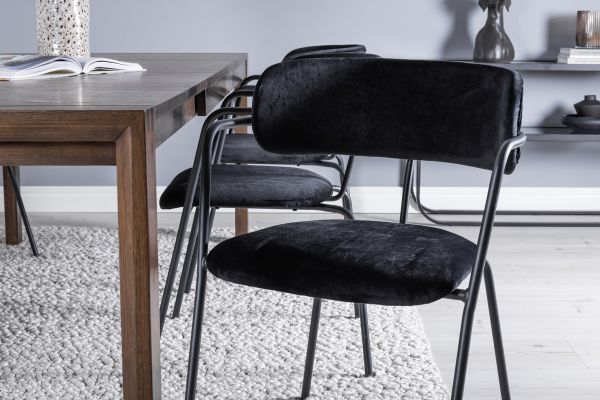 Imagine Slider Extention Table - Smoked Oak - 170+40+40cm +Arrow armchair - Black Legs