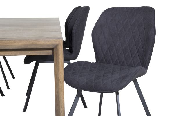 Imagine Slider Extention Table - Smoked Oak - 170+40+40cm +Gemma Dining Chair - Black