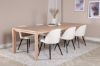 Imagine Tabelul extensibil Slider - White Wash - 170+40+40cm + Scaun de dining Velvet din catifea de cord