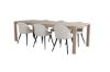 Imagine Tabelul extensibil Slider - White Wash - 170+40+40cm + Scaun de dining Velvet din catifea de cord