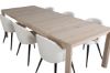 Imagine Tabelul extensibil Slider - White Wash - 170+40+40cm + Scaun de dining Velvet din catifea de cord