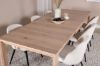 Imagine Tabelul extensibil Slider - White Wash - 170+40+40cm + Scaun de dining Velvet din catifea de cord