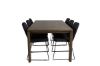 Imagine Tabelul extensibil Slider - Stejar Fumuriu - 170+40+40cm + 6 scaune de dining Muce - Picioare Negre - Material Negru