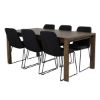 Imagine Tabel extensibil Slider - Stejar Fumuriu - 170+40+40cm + Scaun de Dining Muce - Negru L