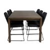 Imagine Tabel extensibil Slider - Stejar Fumuriu - 170+40+40cm + Scaun de Dining Muce - Negru L