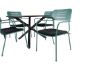 Imagine Masa de dining Alma - Alu negru - ø120cm + scaun de dining cu brate Nicke - Oțel verde_4