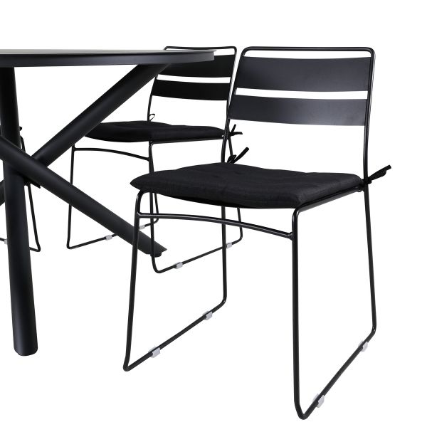 Imagine Masa de dining Alma - Alu Negru - ø120cm + Scaun de dining Lina - Negru_4