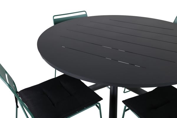 Imagine Masa de Dining Alma - Alu negru - ø120cm+Scaun de Dining Lina - Verde_4