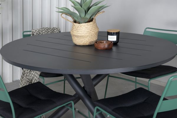 Imagine Masa de Dining Alma - Alu negru - ø120cm+Scaun de Dining Lina - Verde_4