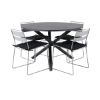 Imagine Masa de dining Alma - Aluminiu negru - ø120cm+Scaun de dining Lina - Gri_4