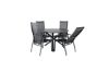 Imagine Masa de dining Alma - Aluminiu Negru - ø120cm+Scaun reclinabil Copacabana - Negru/Negru_4