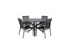 Imagine Masa de dining Alma - Alu negru - ø120cm + Scaun Parma - Negru/Gri _4