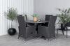 Imagine Masa de dining Alma - Aluminiu negru - ø120cm+Scaun Padova (Recliner) - Negru/Gri_4