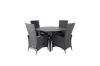 Imagine Masa de dining Alma - Aluminiu negru - ø120cm+Scaun Padova (Recliner) - Negru/Gri_4