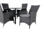 Imagine Masa de dining Alma - Aluminiu negru - ø120cm+Scaun Padova (Recliner) - Negru/Gri_4