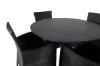 Imagine Masa de dining Alma - Aluminiu negru - ø120cm+Scaun cu brat Knick - Negru_4