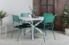 Imagine Masa de dining Alma - Aluminiu alb - ø120cm + Scaun de dining cu brațe Nicke - Oțel verde_4