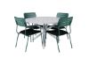 Imagine Masa de dining Alma - Aluminiu alb - ø120cm + Scaun de dining cu brațe Nicke - Oțel verde_4