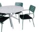 Imagine Masa de dining Alma - Aluminiu alb - ø120cm + Scaun de dining cu brațe Nicke - Oțel verde_4