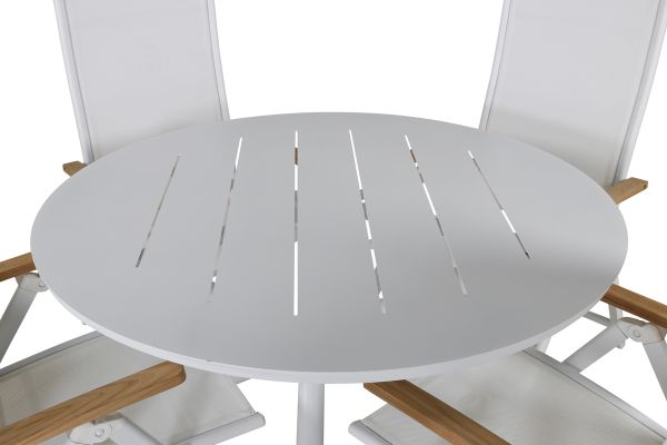 Imagine Masa de dining Alma - Alu alb - ø120cm + Scaun Panama Light 5-pozitii Alb / alb_4