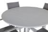 Imagine Masa de dining Alma - Aluminiu alb - ø120cm+Scaun empilabil Copacabana - Alb/Gri_4