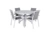 Imagine Masa de dining Alma - Aluminiu alb - ø120cm + Scaun Parma - Alb/Gri _4