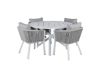 Imagine Masa de dining Alma - Albastru Alu - ø120cm+ Scaun de dining Virya - Albastru Alu / Perna gri _4