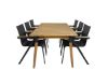 Imagine Masa de dining Julian - Acacia - 210*100cm+6 scaune Mexico - Negru/Teak