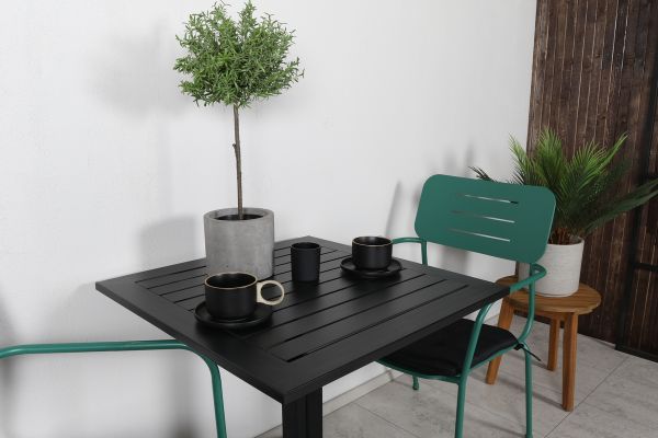 Imagine Vă rugăm să traduceți complet Way cafe table 70 * 70 + Nicke scaun de dining cu braț - oțel verde_2