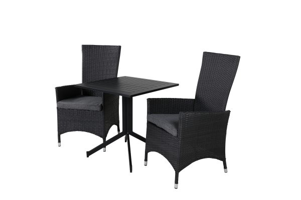 Imagine Masa de cafea Way 70*70 + scaun Padova (recliner) - Negru/Gri_2