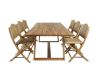 Imagine Plankton - Masă de dining acacia - 220 * 100 + Scaun de dining pliabil din trestie - Bamboo / Grey Cushion_6