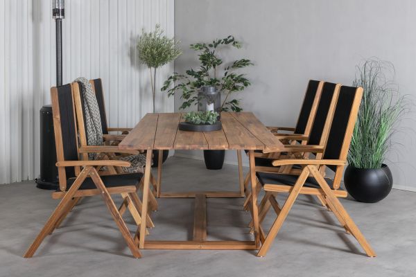 Imagine Plankton - Dining Table acacia - 220*100+Little John foldable Chair - Rope / Acacia_6