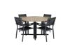 Imagine Masa de dining Cruz - Oțel negru / Acacia (aspect de tek) ø140cm + Scaun Copacabana empilabil - Negru / Negru - Înlocuit de 4231-408 _4