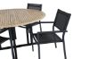 Imagine Masa de dining Cruz - Oțel negru / Acacia (aspect de tek) ø140cm + Scaun Copacabana empilabil - Negru / Negru - Înlocuit de 4231-408 _4