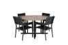 Imagine Masa de dining Cruz - Oțel negru / Acacia (aspect de tek) ø140cm + Scaun Levels (stivuibil) - Aluminiu negru / Aint negru _4