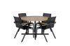 Imagine Masa de dining Cruz - Oţel negru / Acacia (aspect de tec) ø140cm + Scaun Mexico - Negru / Tec _4