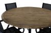 Imagine Masă de dinning Cruz - Oțel Negru / Acacia (aspect de teak) ø140cm + Scaun de dinning Alina - Aluminiu Negru / Textilene Negru _4